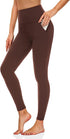 High Waisted Womens Black Workout Leggings - Running Tummy Control Yoga Pants